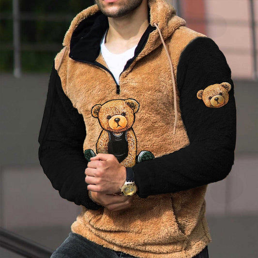 Herren Hoodie Lockerer lässiger Reißverschluss Kapuzenpullover