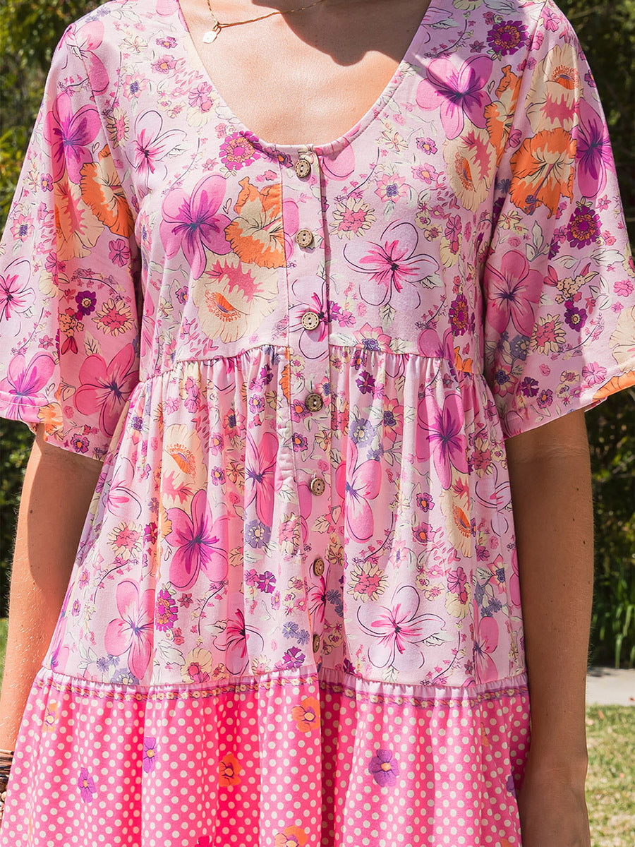 BlossomBurst Floral Mini Dress