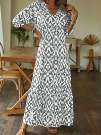 Averie | Bohemian Long Sleeve V-Neck Casual Dress