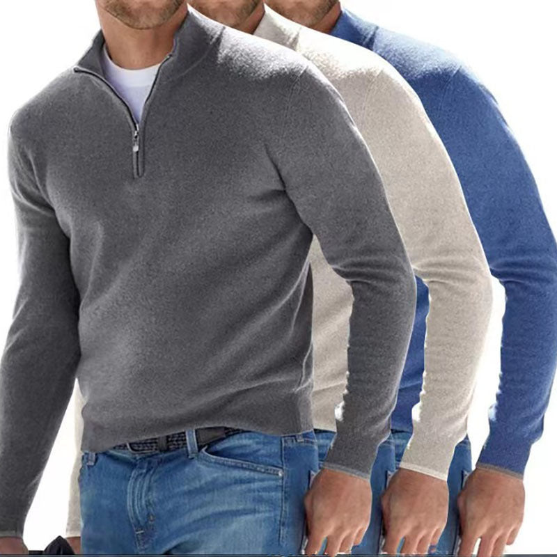 Liam | Men’s Zip Neck Wool Blend Sweater