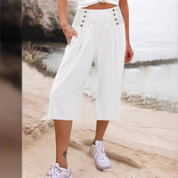 Hillevi Cotton & Linen Cropped Summer Pants