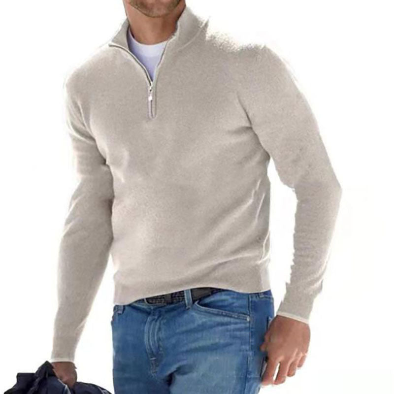 Liam | Men’s Zip Neck Wool Blend Sweater