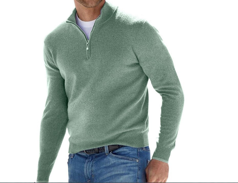 Liam | Men’s Zip Neck Wool Blend Sweater