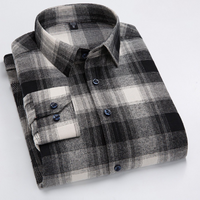 Caleb | Brushed Cotton Long Sleeve Plaid Shirt
