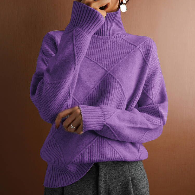 Lucia™ | Rollkragenpullover aus gestricktem, lockerem Pullover