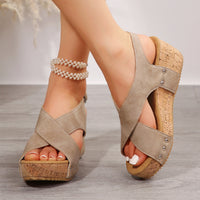 Women's Wedge Sandals with Rivets – Summer Platform Shoes