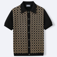 Men’s Tencel Jacquard Polo Shirt | Short Sleeve Summer Cardigan