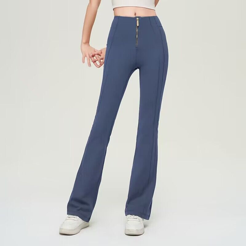 Ava | High Waist Zipper Flared Yoga Pants