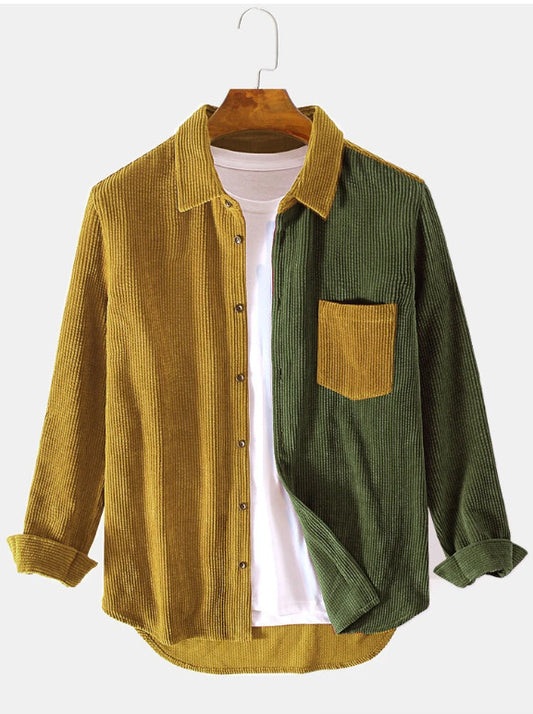 Patchwork casual loose Long Sleeve Shirt