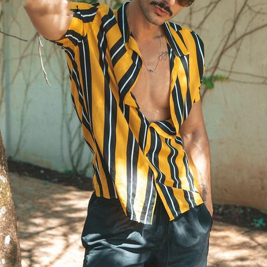 Felix | Bold Striped Short Sleeve Cotton Shirt