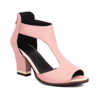 Women's Heel Peep Toe Sandals with Back Zip