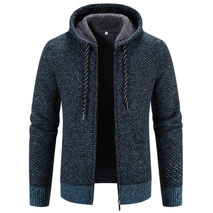 Wintermantel mit Reißverschluss, einfarbig, lange Ärmel, Kordelzug, mit Mütze, hält warm, lässig, dicker Plüschpullovermantel für den Alltag