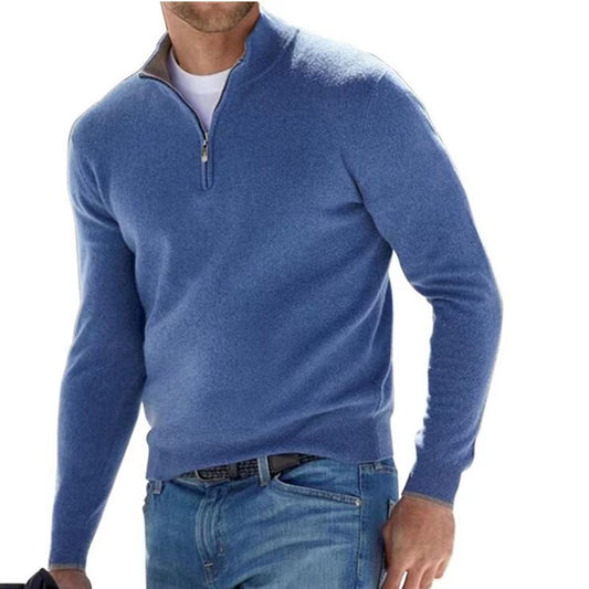 Liam | Men’s Zip Neck Wool Blend Sweater
