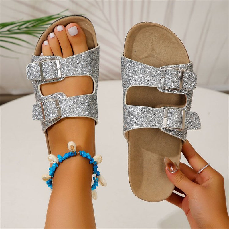 SparkleStep Double Buckle Sandals