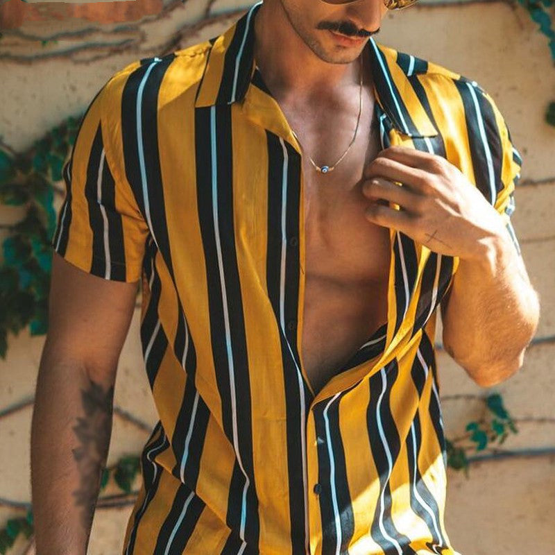 Felix | Bold Striped Short Sleeve Cotton Shirt