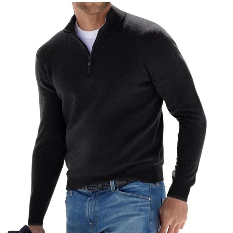 Liam | Men’s Zip Neck Wool Blend Sweater