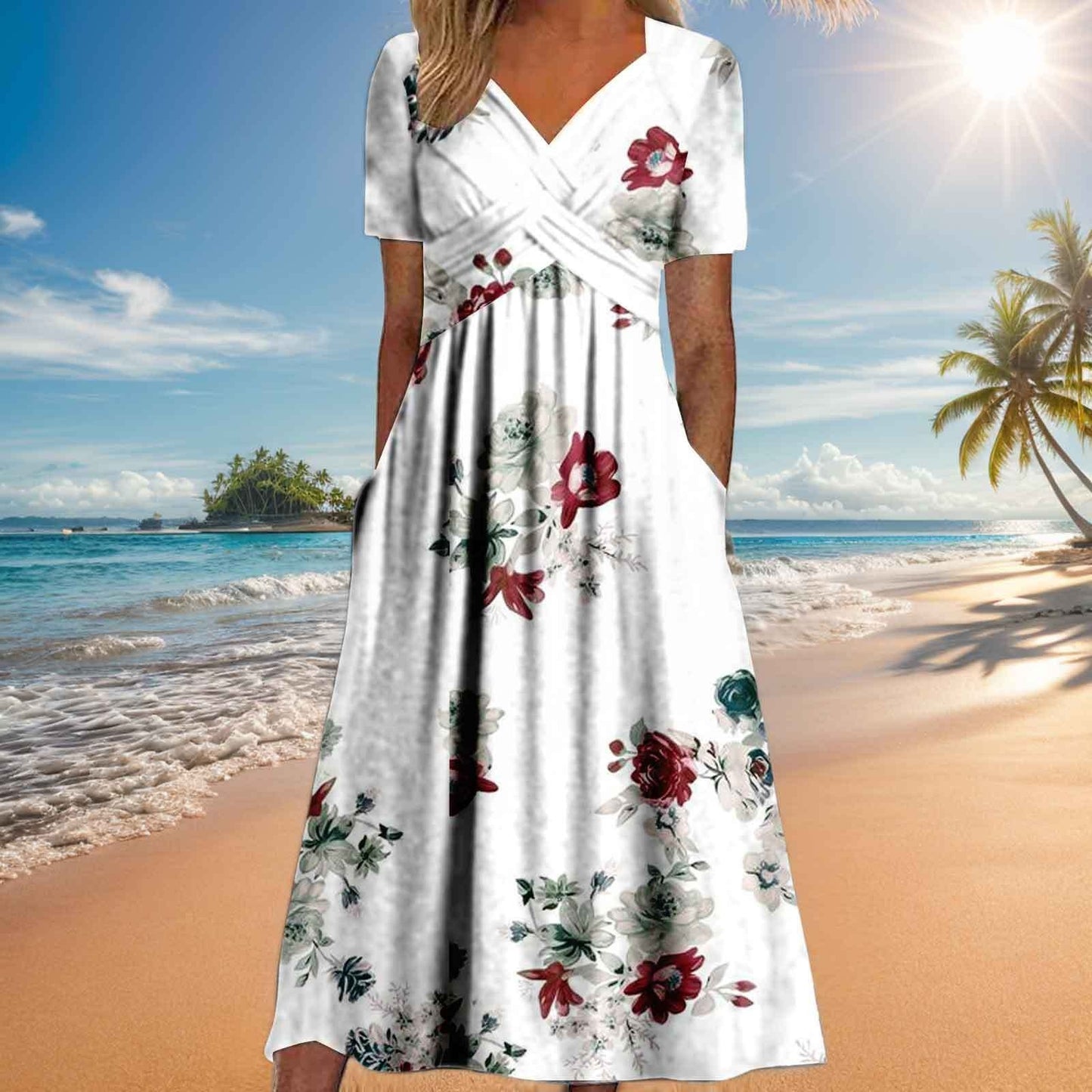 Mia | Short Sleeve A-Line Summer Dress
