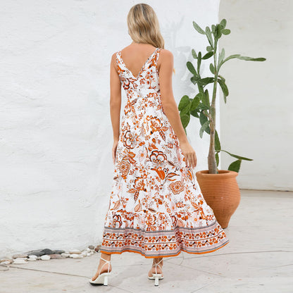 Dorothea™ | V-neck Slim Fit Floral Dress
