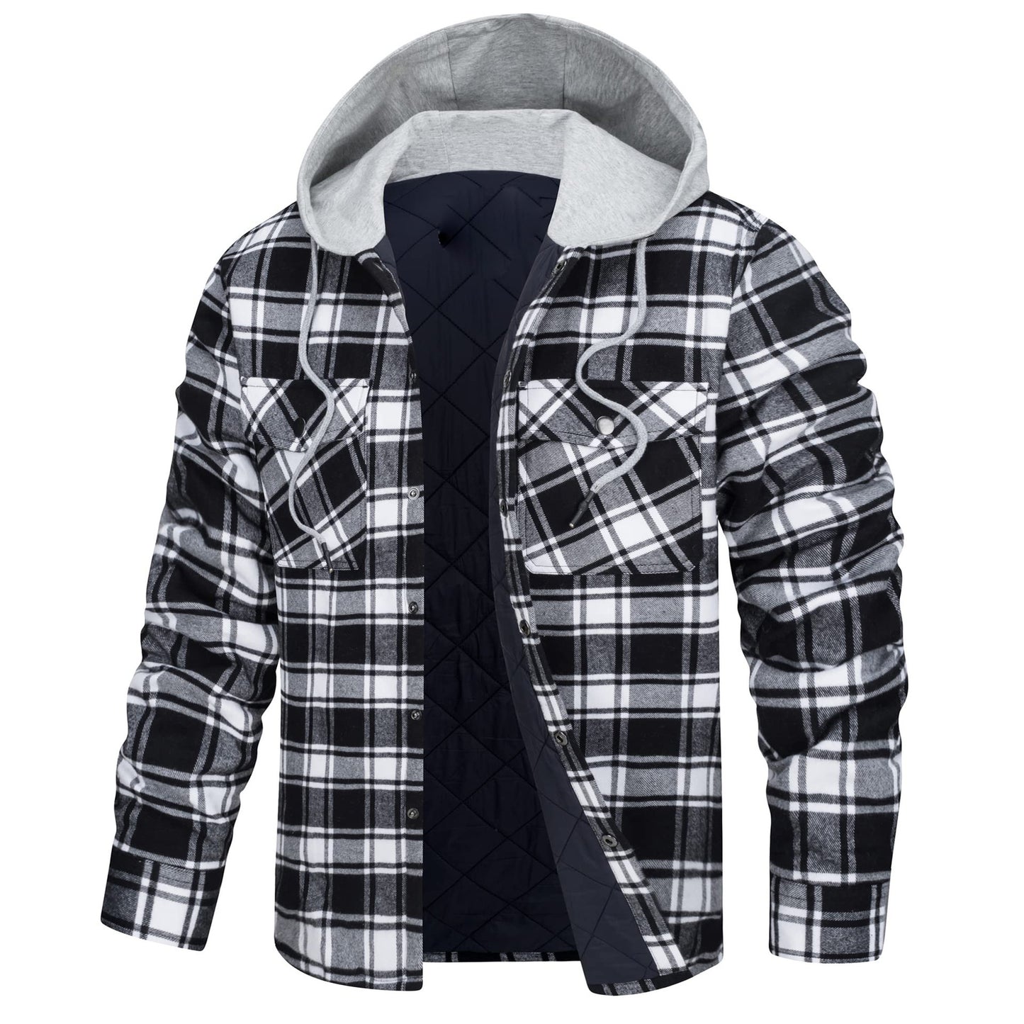 Verdickte, warme und lockere Herrenjacke mit Kapuze