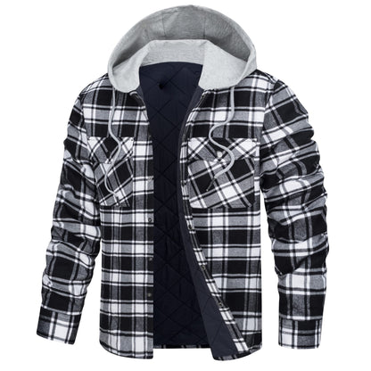 Verdickte, warme und lockere Herrenjacke mit Kapuze