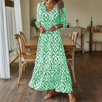Averie | Bohemian Long Sleeve V-Neck Casual Dress