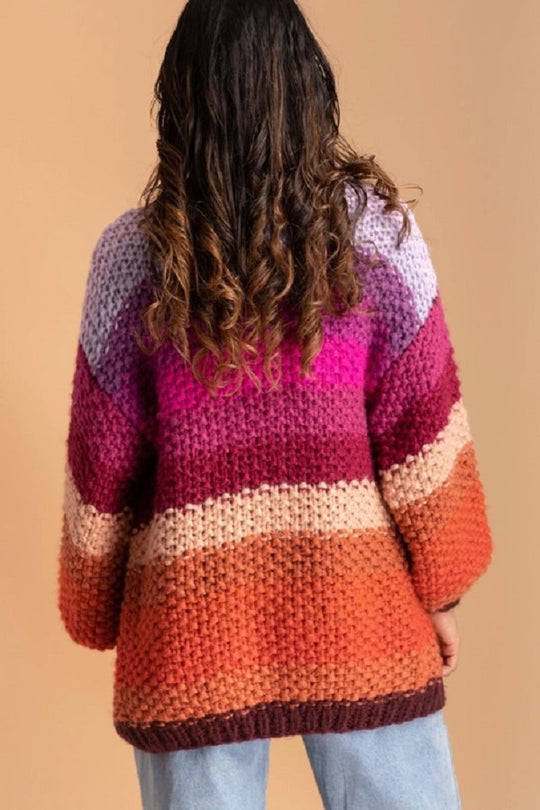 Gemütliche Strickjacke „RainbowBurst“ 