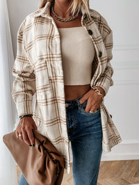 Xeniea | Retro Plaid Long-Sleeved Shirt Jacket