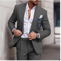 Damian | Men's Slim Fit Linen Two-Piece Suit Set