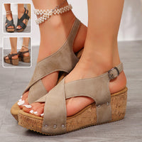 Women's Wedge Sandals with Rivets – Summer Platform Shoes