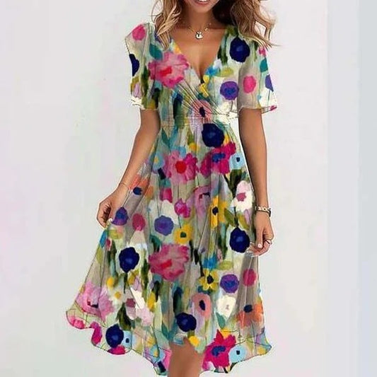 Jessa | Floral Chiffon Summer Dress for Women