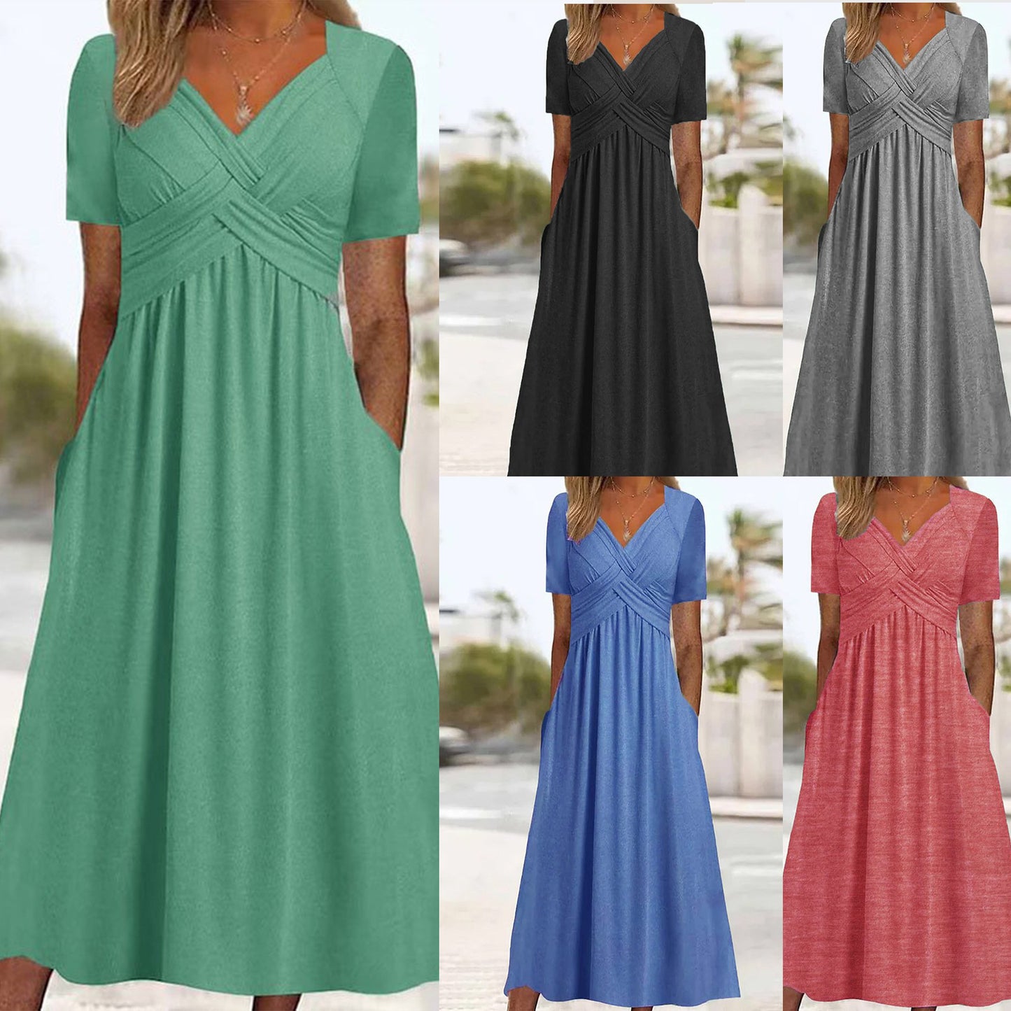 Mia | Short Sleeve A-Line Summer Dress