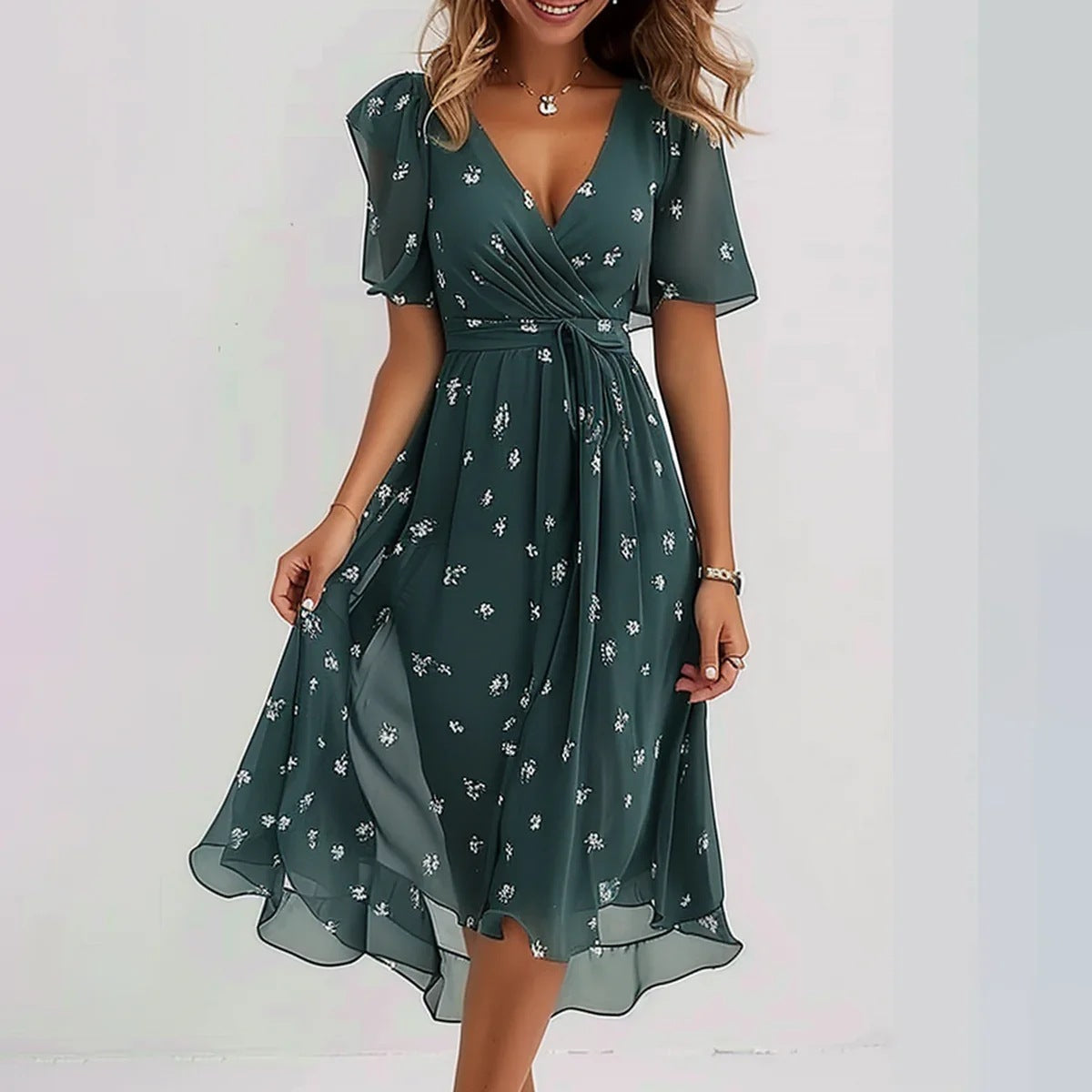 Jessa | Floral Chiffon Summer Dress for Women