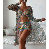 SunSplash High-Waist Three-Piece Swimsuit Set