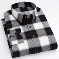 Caleb | Brushed Cotton Long Sleeve Plaid Shirt