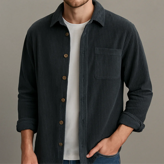 Luca | Men's Retro Corduroy Long-Sleeve Shirt
