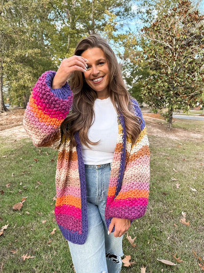 Gemütliche Strickjacke „RainbowBurst“ 