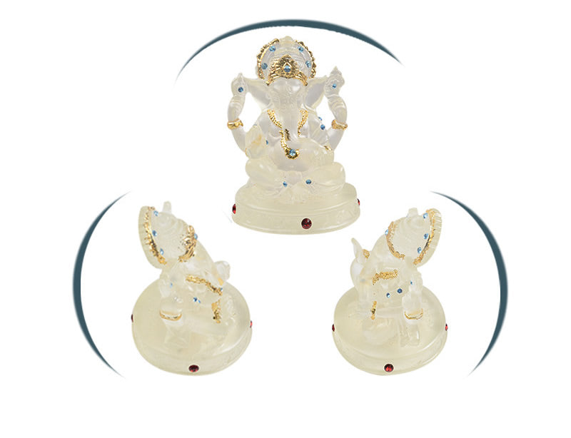 Luminous Ganesha Resin Sculpture
