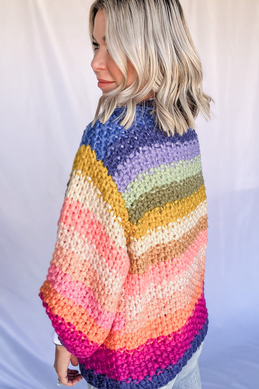 Gemütliche Strickjacke „RainbowBurst“ 