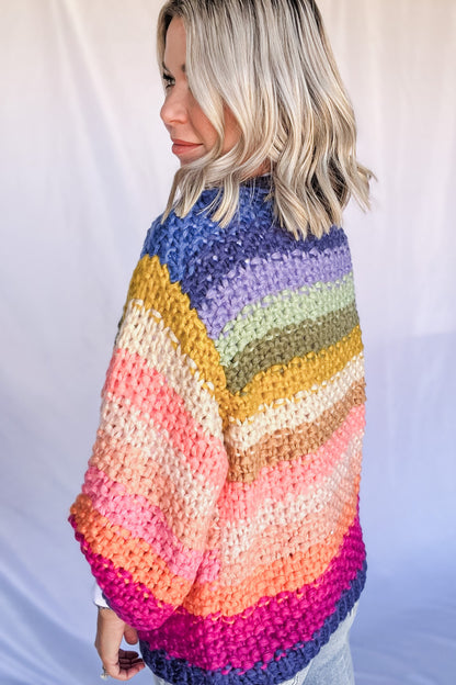 Gemütliche Strickjacke „RainbowBurst“ 