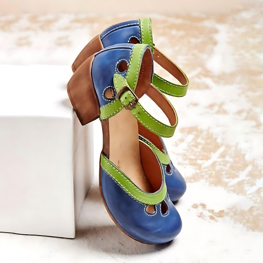 Berta | Mixed Colors Buckle Strap Sandals