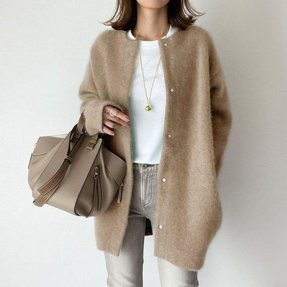 Weicher Strickmantel zum Abnehmen Sinn für Design Frauen Strickjacken lose Jacke Herbst und Frühling