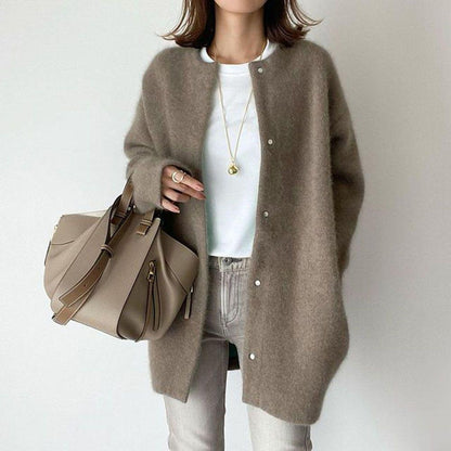 Weicher Strickmantel zum Abnehmen Sinn für Design Frauen Strickjacken lose Jacke Herbst und Frühling