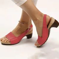 Mae™ | Buckle Comfort Stylish Orthopedic Peep Toe Heels Sandals