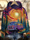 Yellow Purple Van Print