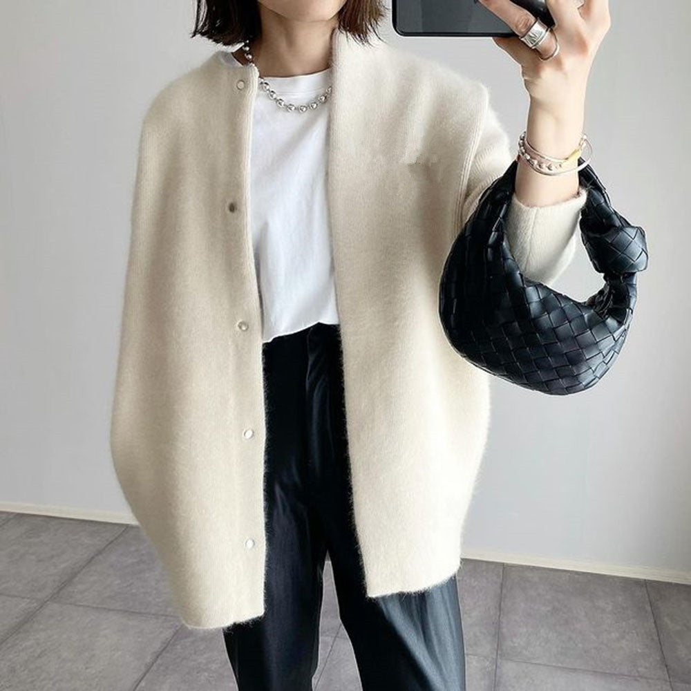 Weicher Strickmantel zum Abnehmen Sinn für Design Frauen Strickjacken lose Jacke Herbst und Frühling