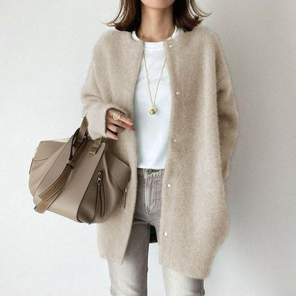 Weicher Strickmantel zum Abnehmen Sinn für Design Frauen Strickjacken lose Jacke Herbst und Frühling