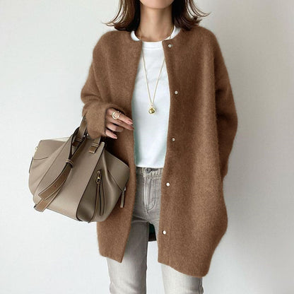 Weicher Strickmantel zum Abnehmen Sinn für Design Frauen Strickjacken lose Jacke Herbst und Frühling