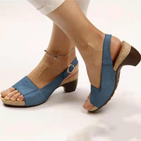 Mae™ | Buckle Comfort Stylish Orthopedic Peep Toe Heels Sandals