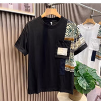 Men’s Slim Fit Patchwork T-Shirt | Summer Camouflage Style Tee