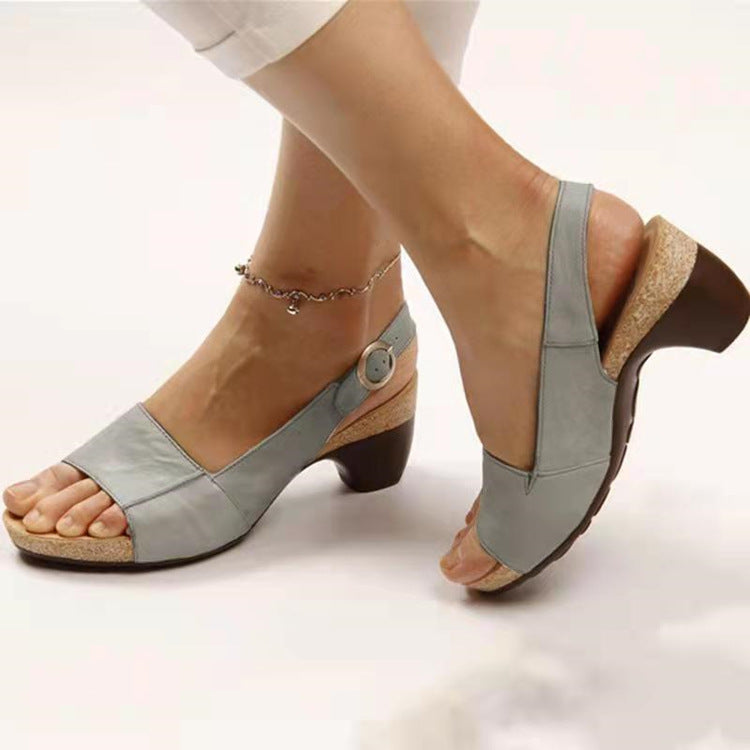 Mae™ | Buckle Comfort Stylish Orthopedic Peep Toe Heels Sandals
